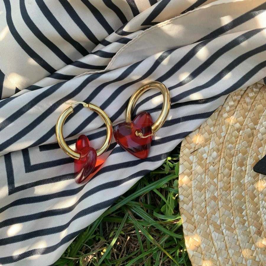 Chunky heart hoops