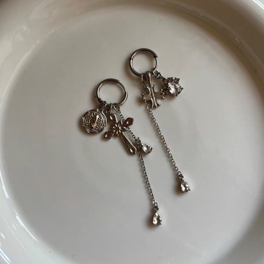 Cross tassel drops