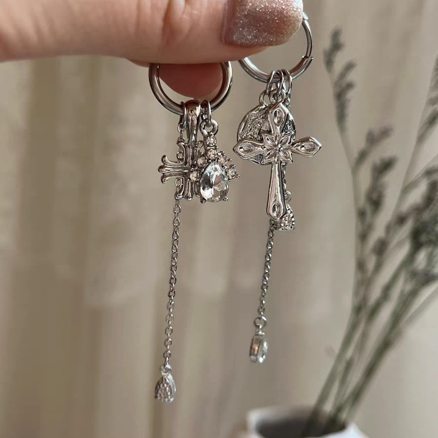 Cross tassel drops