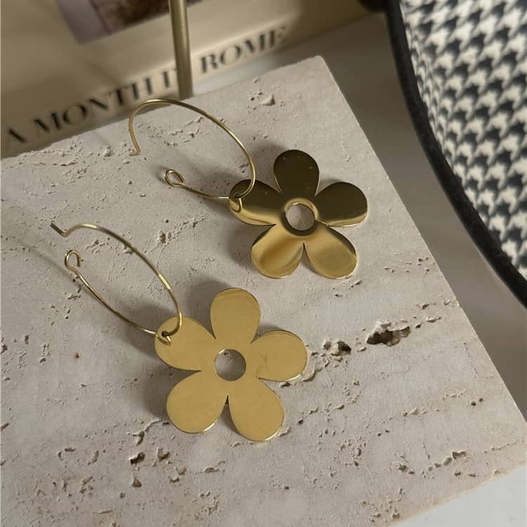 Flower Hoop Earrings