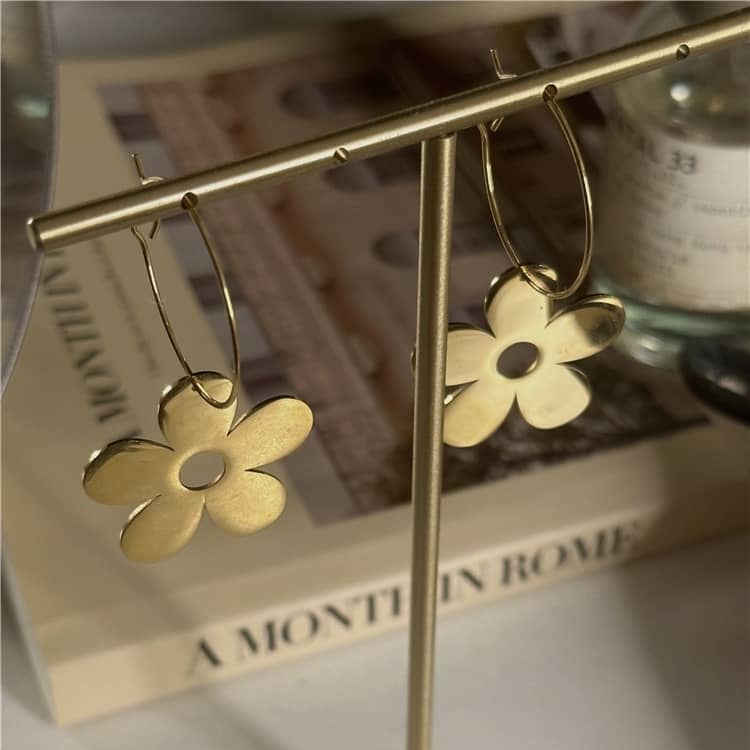 Flower Hoop Earrings