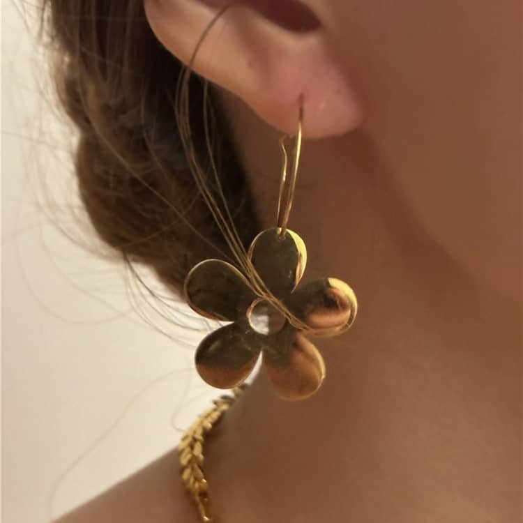 Flower Hoop Earrings