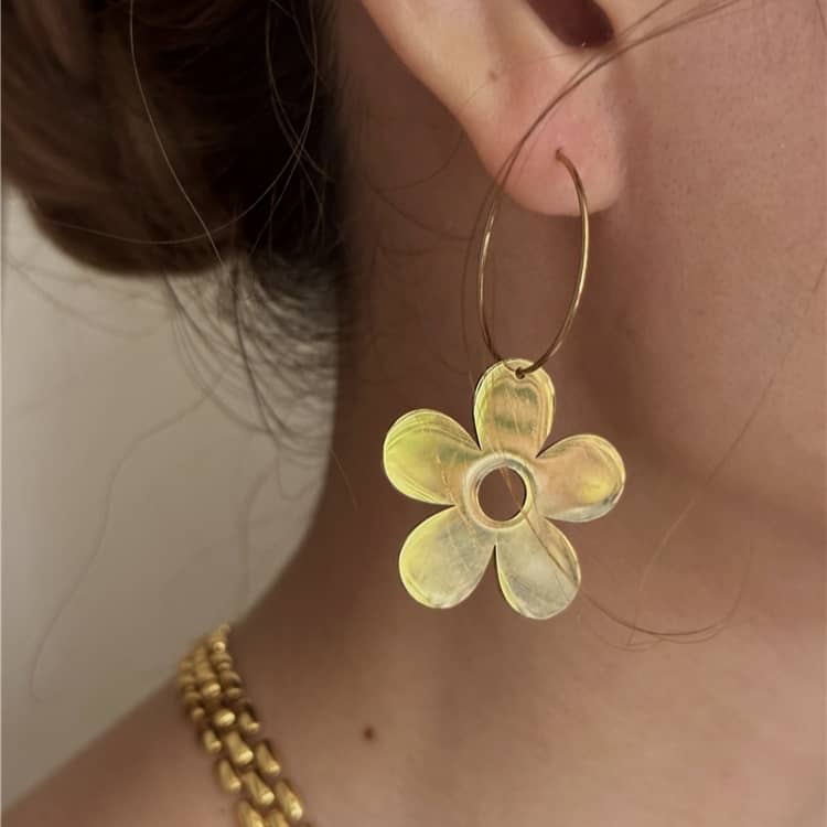 Flower Hoop Earrings