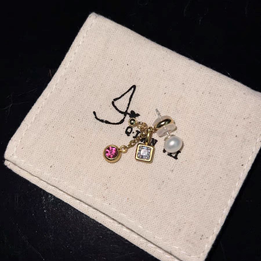 Pearl birthstone front & back earrings