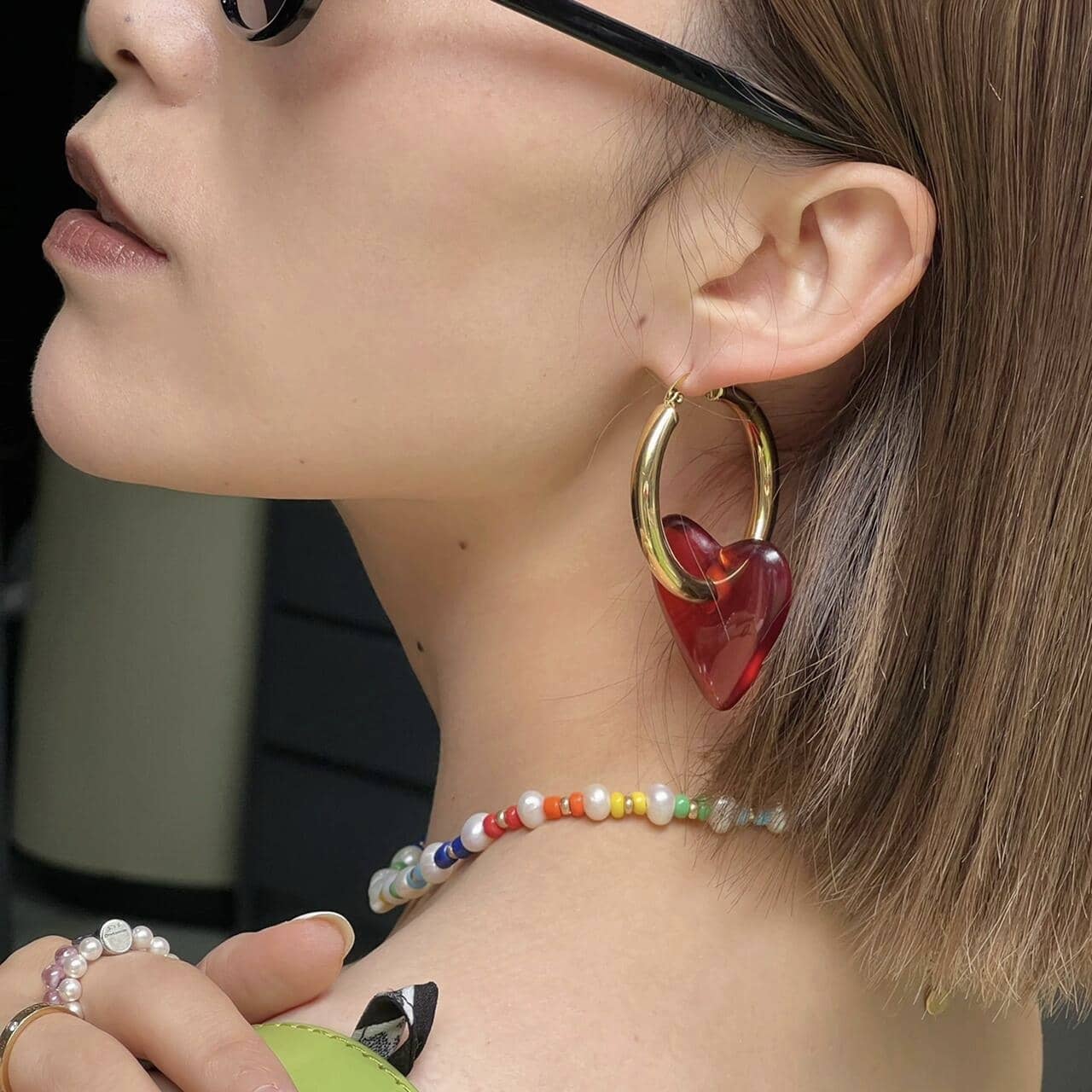 Chunky heart hoops