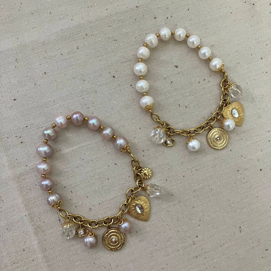 baroque pearl chain bracelet
