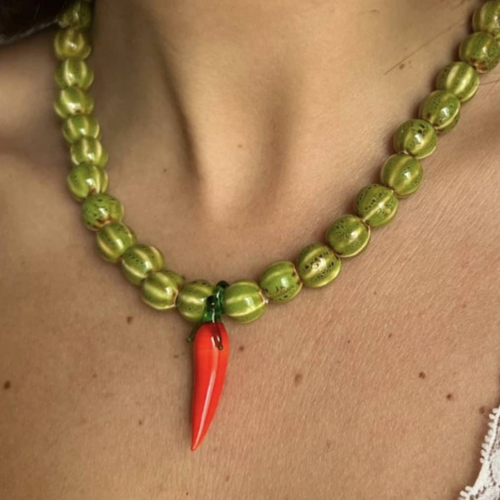 ceramic chili necklace