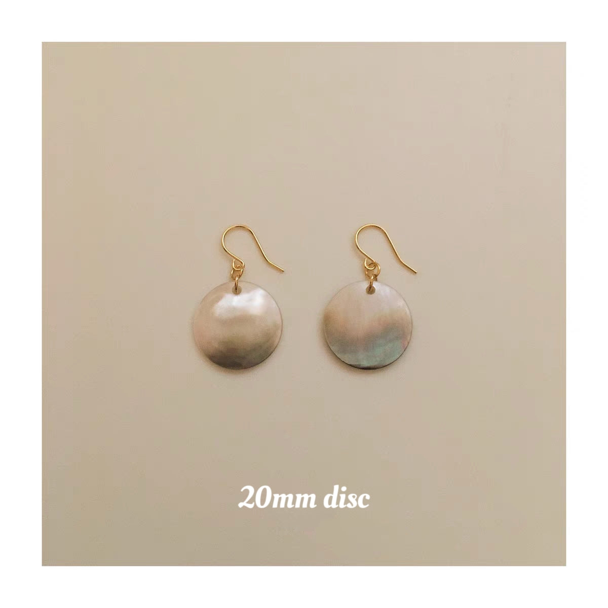 Black lip shell Disc Earrings