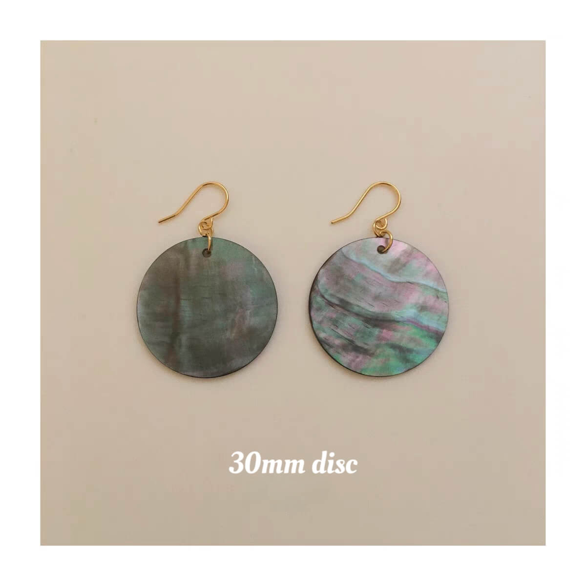 Black lip shell Disc Earrings