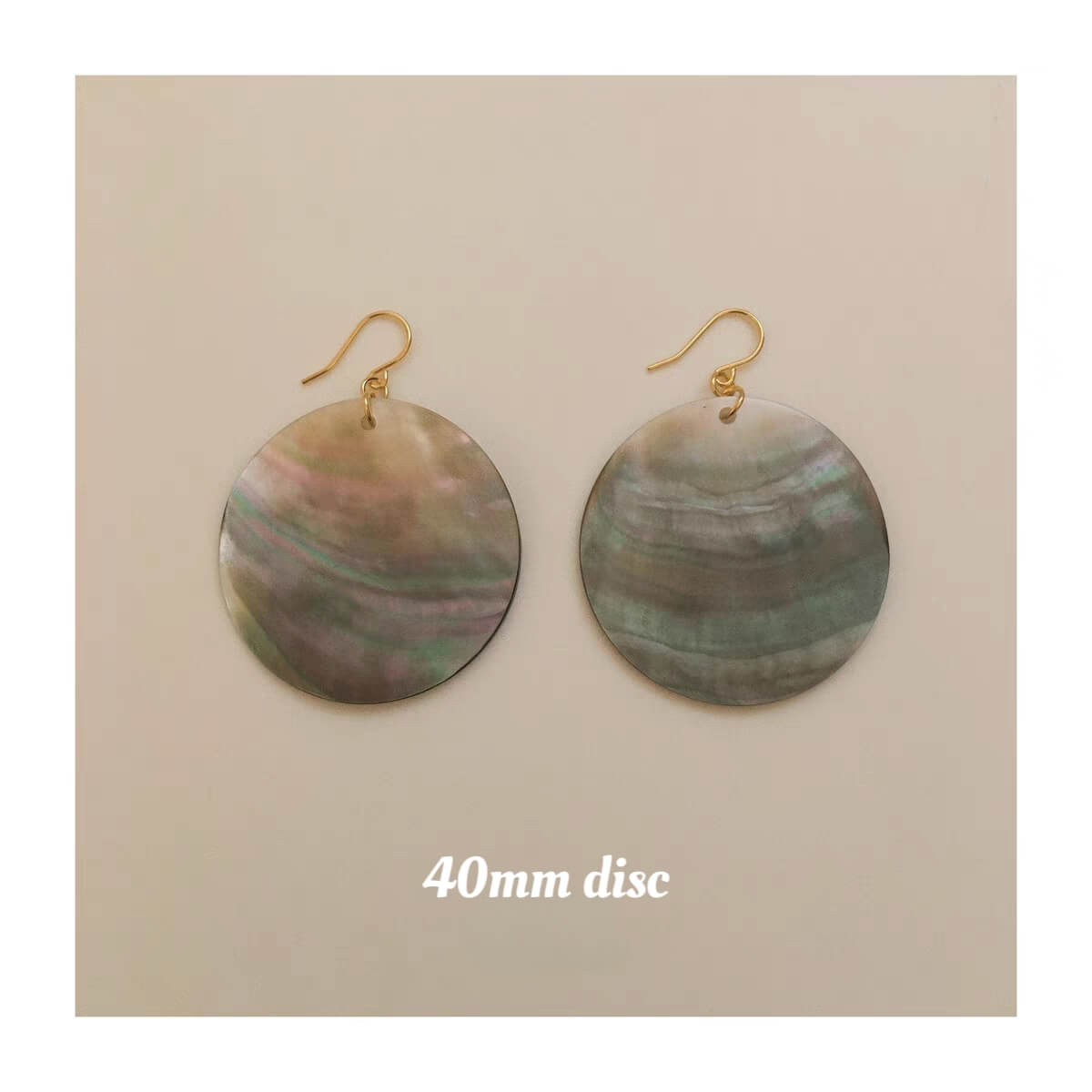 Black lip shell Disc Earrings