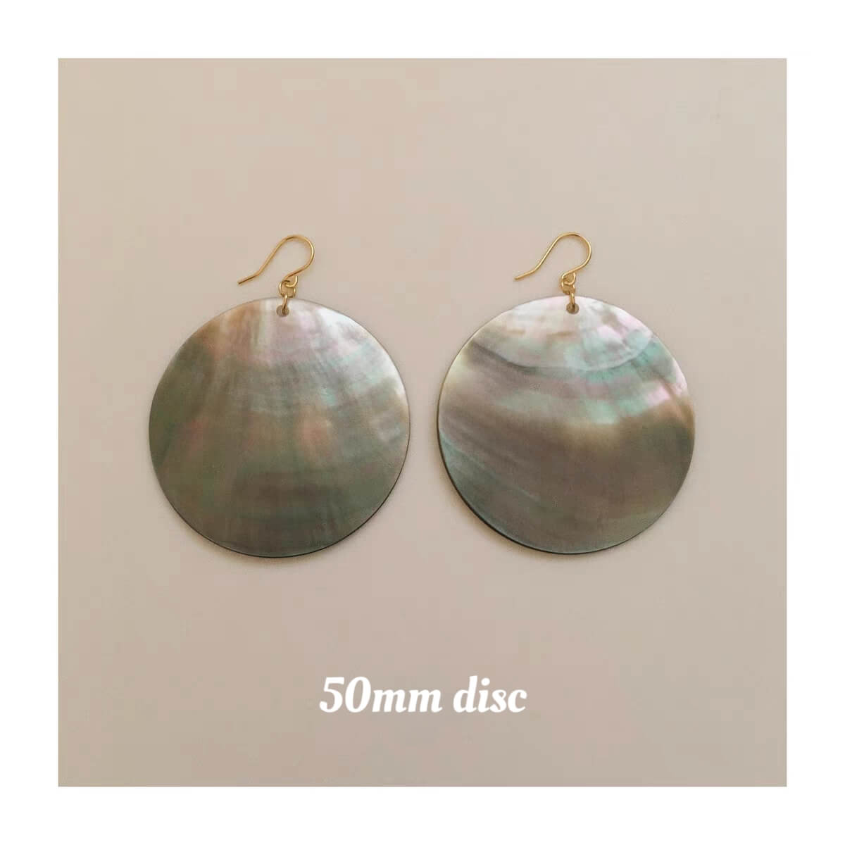 Black lip shell Disc Earrings