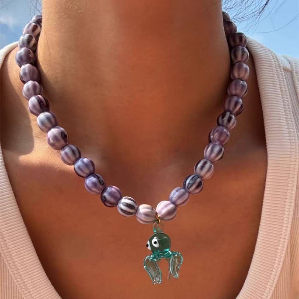ceramic octopus necklace