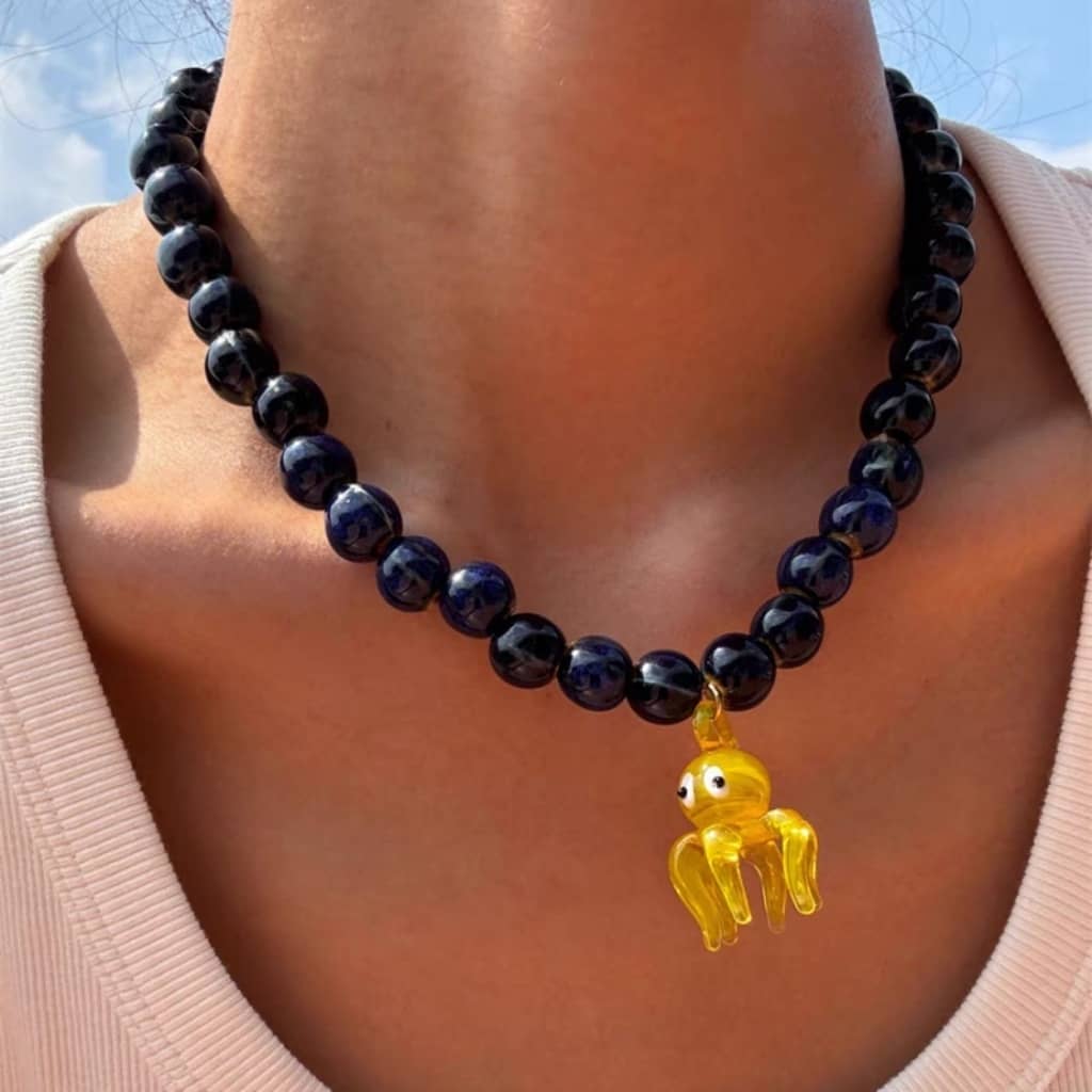ceramic octopus necklace
