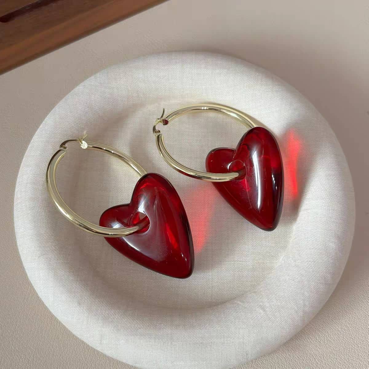 Chunky heart hoops