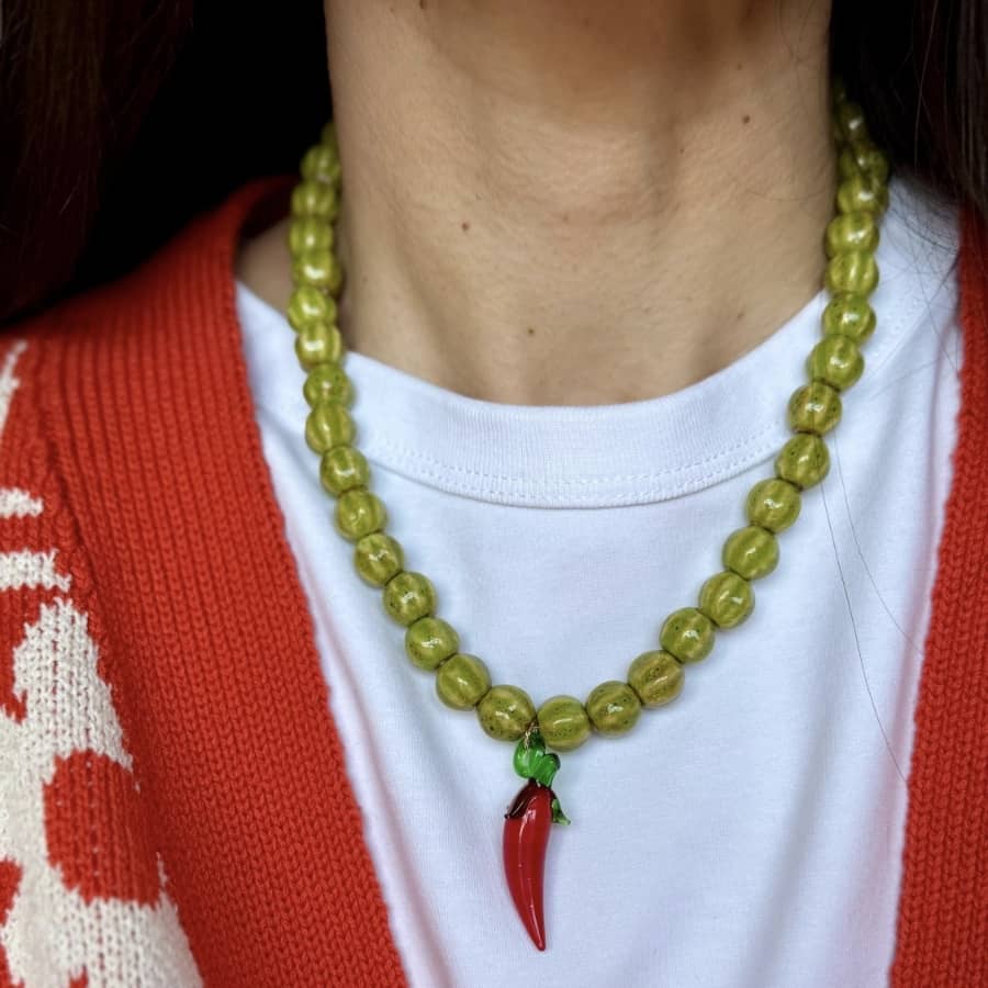 ceramic chili necklace