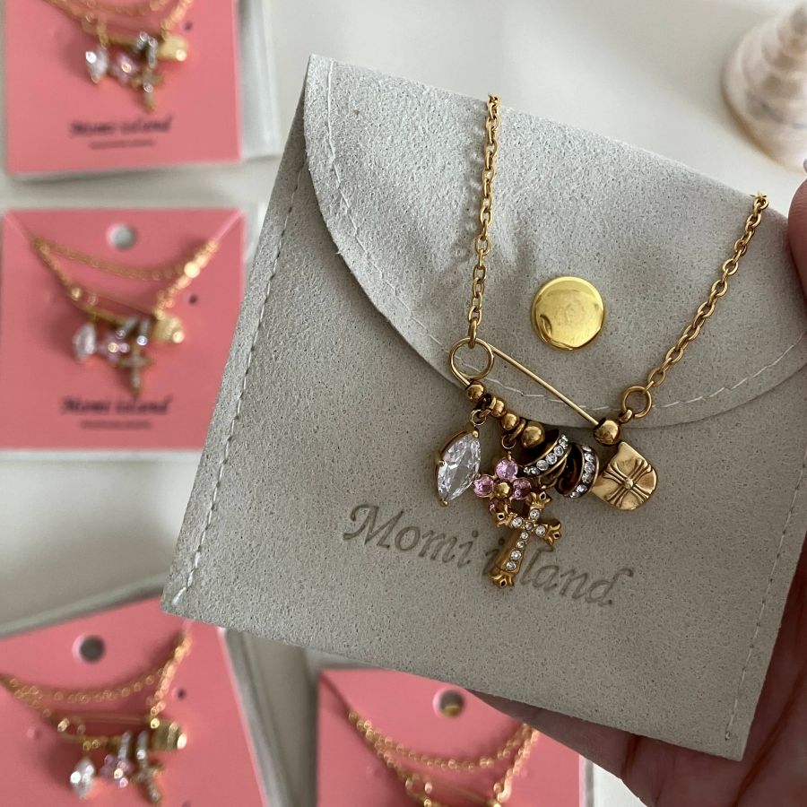 Safe Pin Charms Necklace