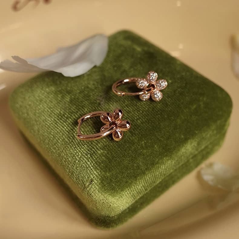 Bubble flower hoop earrings