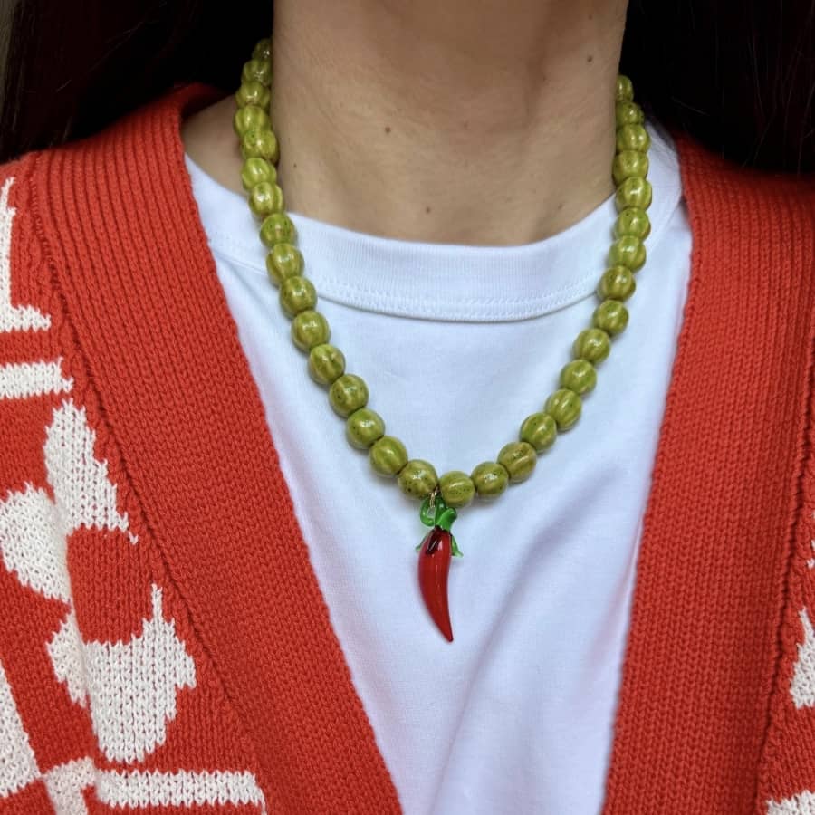 ceramic chili necklace