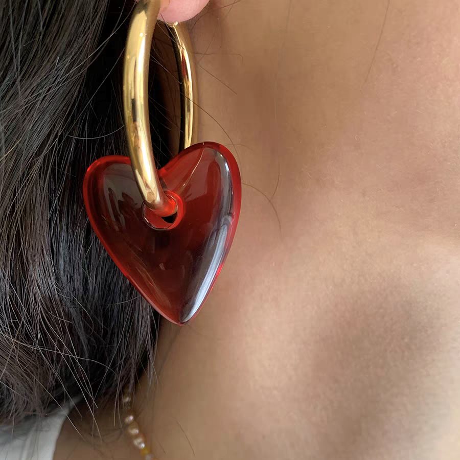 Chunky heart hoops