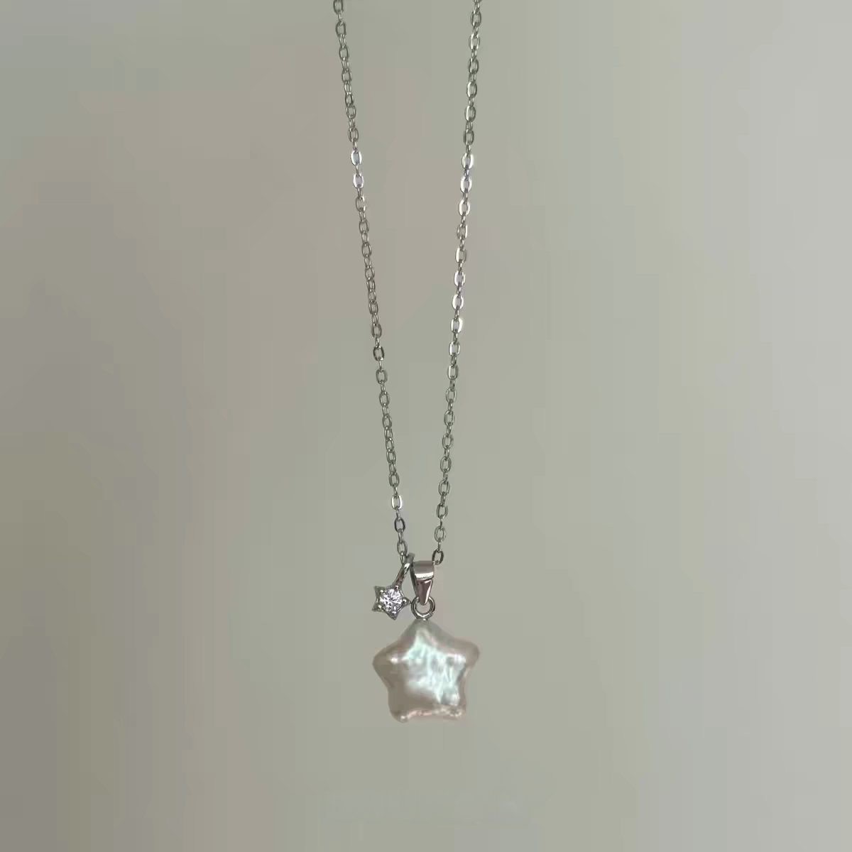 Iridescent Baroque Pearl Star Necklace