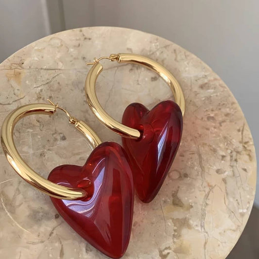 Chunky heart hoops