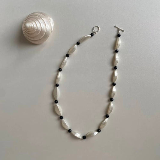 MOP & black onyx necklace