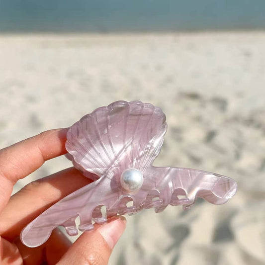 Pink shell claw clip